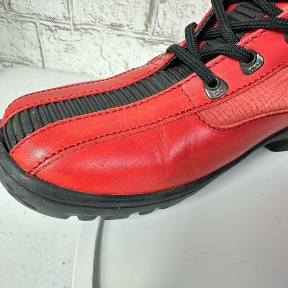 BALLY Exedo Boots St. James Vintage Lace Up Ankle Leather Red 8 - Picture 11 of 13